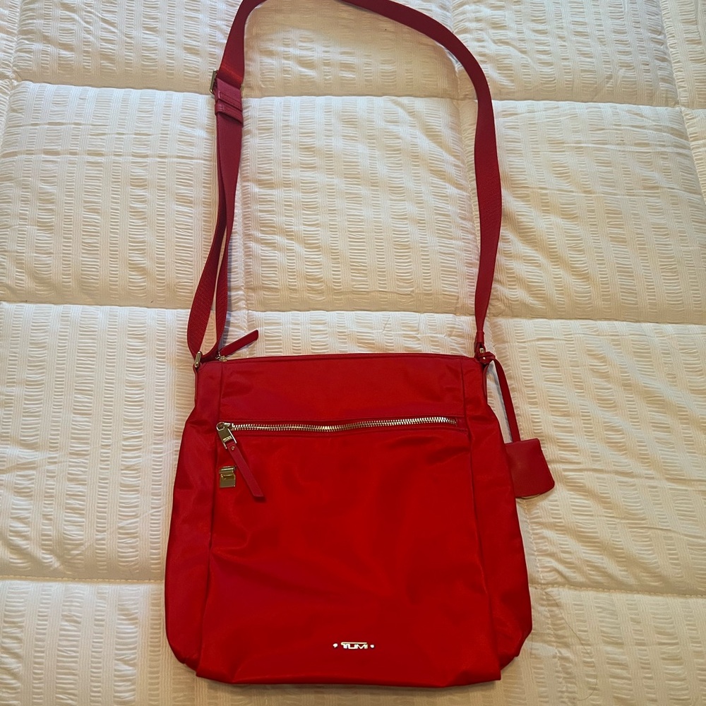 Tumi Red Nylon Crossbody Bag